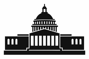 Washington Capitol building skyline silhouette vector



