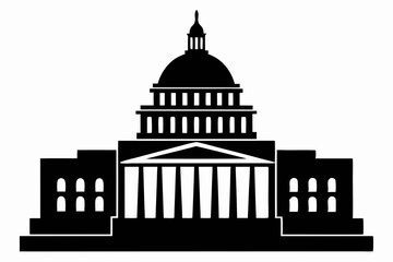 Washington Capitol building skyline silhouette vector




