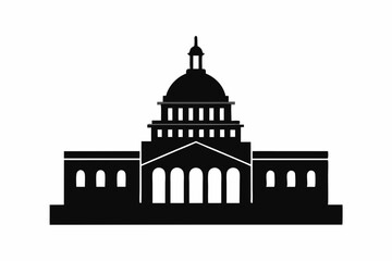 Washington Capitol building skyline silhouette vector



