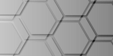 Abstract hexagon background.  Luxury grey pattern with hexagons. Digital futuristic banner technology concept background. Design for science, banner, medicine or technology background. 