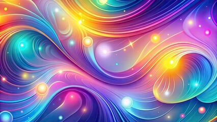 Vibrant pastel-colored gradient background with swirling abstract shapes and neon lights, perfect for creating eye-catching and trendy social media visual content.