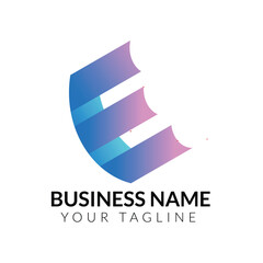 E abstract modern minimalist typography 3e colorful letter logo design template