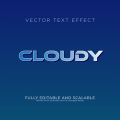cloudy vector editable text effect
