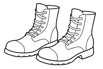 
Combat Boot Vector, Army Boot Silhouette, Soldier Army Combat Boots Silhouette Vector
