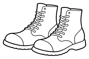 
Combat Boot Vector, Army Boot Silhouette, Soldier Army Combat Boots Silhouette Vector
