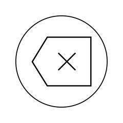Delete Line out icon with circle.