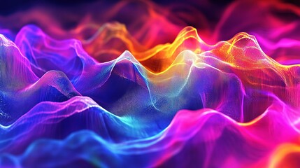 Obraz premium Vibrant Abstract Waves in Colorful Digital Design