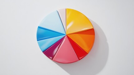 Fototapeta premium Colorful Pie Chart in Bright Shades of Plastic