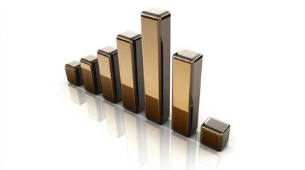 Modern Brown Bar Graph with Reflection Effect
