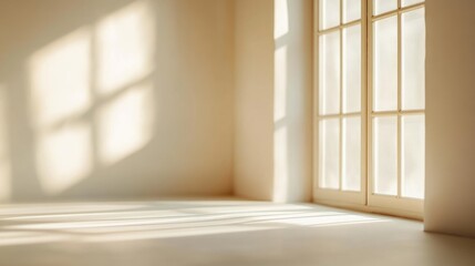 Fototapeta premium Sunlit Windows in a Minimalist Space