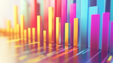 Obraz premium Colorful Data Visualization with Growing Bar Graphs