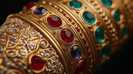 Glamorous Gold and Gemstone Decorative Piece