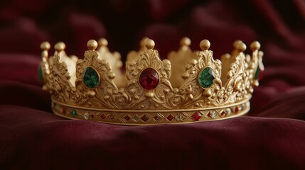 Elegant Gold Crown with Colorful Gemstones