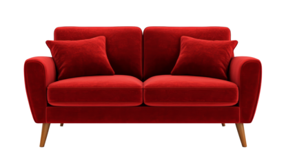 red sofa isolated on white background