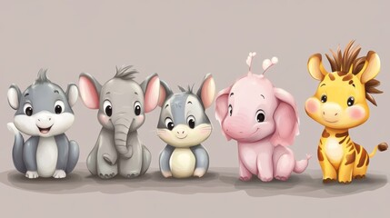 cute animal cartoon images for design