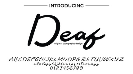 Deaf Font Stylish brush painted an uppercase vector letters, alphabet, typeface