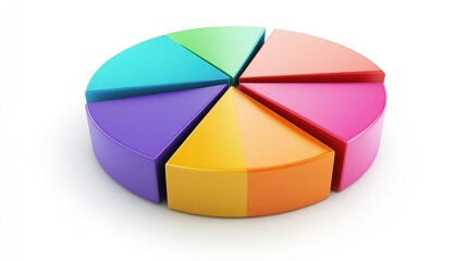 Obraz premium Colorful Pie Chart for Data Visualization and Analysis