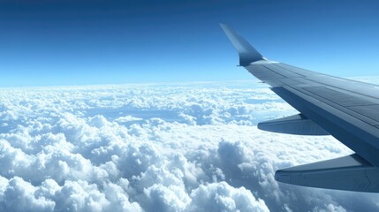 Obraz premium Person Gazing Out of Airplane Window at Clouds