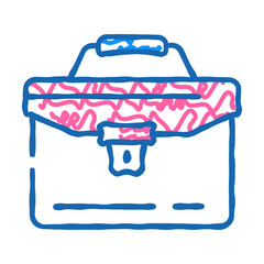 portfolio folder doodle icon sketch vector. portfolio folder sign. isolated symbol illustration