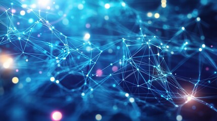 Obraz premium Abstract Light Connections with Blue and Pink Hues