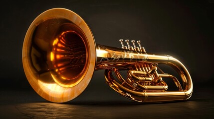 Naklejka premium Golden Sousaphone on Clean Background