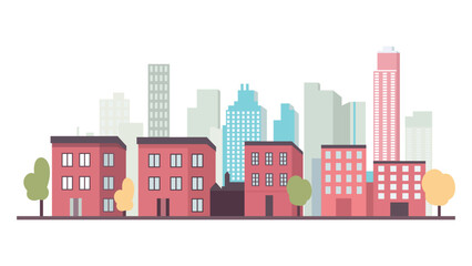 Beautiful Cityscape Landscape Wallpaper with Skyscraper Building Architecture