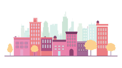 Beautiful Cityscape Landscape Wallpaper with Skyscraper Building Architecture