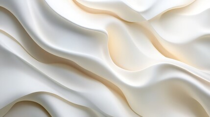 Obraz premium Abstract White and Cream Draped Fabric Texture Background.