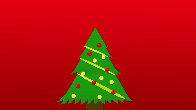 christmas animation with christmas trees on colored background. christmas background, merry christmas