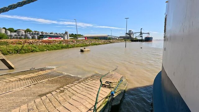 Boat Docking at Blaye, France