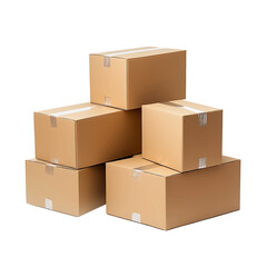 Fototapeta premium Cardboard boxes on white background