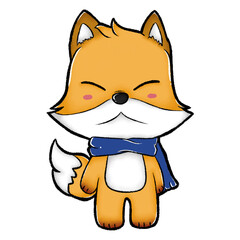 Doodle illustration of a little fox with a blue scarf

Fit for use as an additional element for animal designs, for children's education such as flashcards. Or for merchandise, tote bags, t-shirt,etc.
