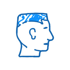 flat top hairstyle male doodle icon sketch vector. flat top hairstyle male sign. isolated symbol illustration