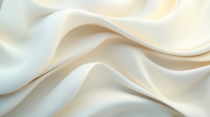 Fototapeta premium Abstract Creamy White Fabric Waves, Smooth and Flowing Textured Background.