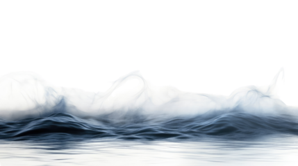 river with mist on transparent background