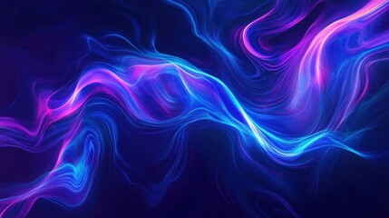 Fototapeta premium Abstract Blue and Purple Swirling Light Background - Digital Art, Neon, Futuristic, Technology, Design