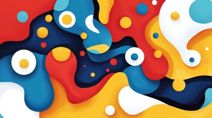 Bright and lively cartoon water droplets in a design create a fun, abstract background that pops with color.