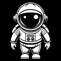 astronaut-wearing-space-suit-on-earth vector silhouette