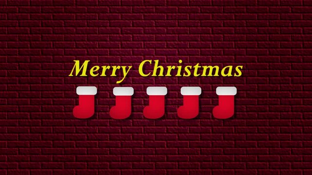 animation with text merry christmas on colored background, christmas background, merry christmas