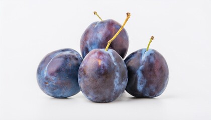 Obraz premium Plum on white background. Plum Fruit Isolated.
