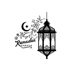 Doodles line art of ramadan kareem greeting card concept.