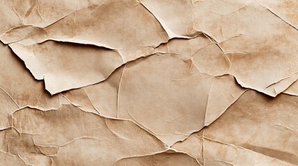 Crumpled Brown Paper Texture for Background Use