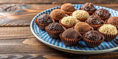 Delicious Brigadeiros, traditional Brazilian party candies , Brigadeiro, sweet