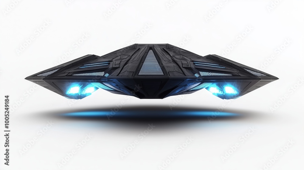 Poster angular geometric ufo 3d render