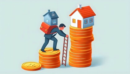 동전,사람,집모형 