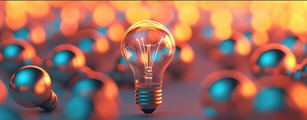 Innovative lightbulb idea for Ai robot brainstorming session