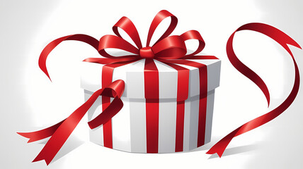 Red and white gift boxes with ribbons, perfect for holidays, birthdays, and special celebrations
