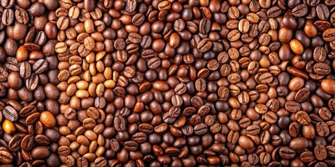 Obraz premium Coffee bean collage background with various shapes and sizes of beans, coffee, bean, collage, background, texture, aroma, caffeine