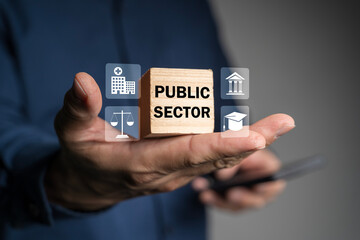 Public Sector Government Education Health Municipal Service Provide People Infrastructure Concept.