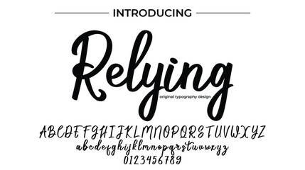Relying Font Stylish brush painted an uppercase vector letters, alphabet, typeface